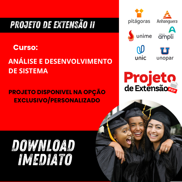 PROJETO DE EXTENSÃO II - ANÁLISE E DESENVOLVIMENTO DE SISTEMA