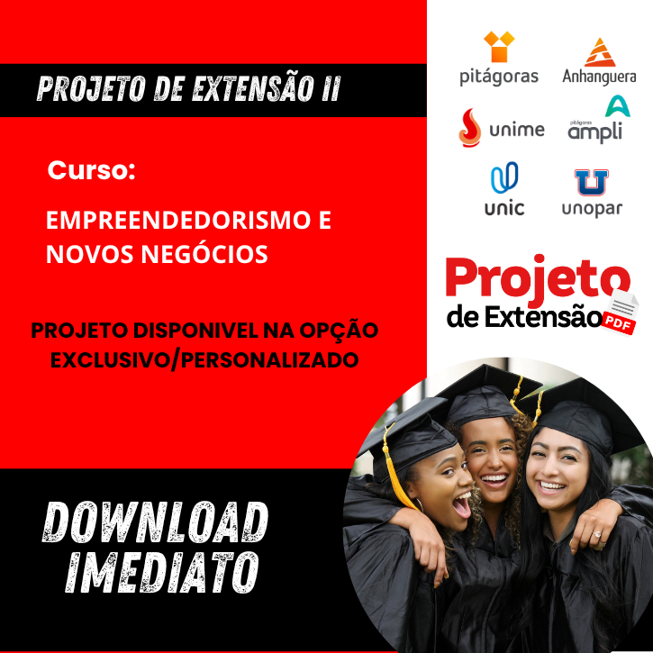 PROJETO DE EXTENSÃO II - EMPREENDEDORISMO E NOVOS NEGÓCIOS