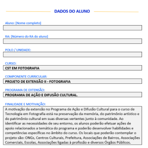 Projeto de Extensão II Pronto Modelo Copia Fotografia - Anhanguera Unopar Pitagoras, Ampli