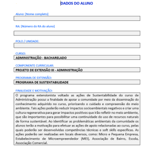 PROJETO DE EXTENSÃO III - ADMINISTRAÇÃO