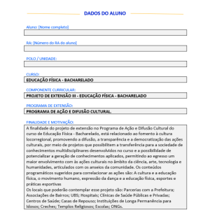 tensão modelo pronto educação fisica iii - bacharelado Anhanguera Unopar