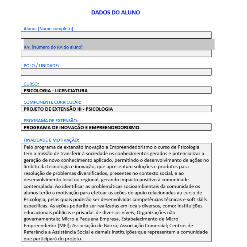 Projeto de extensão psicologia iii - Anhanguera Unopar